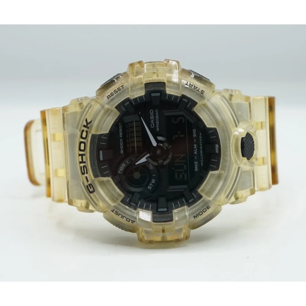 Casio GA-700SKE Analog Digital Display G-Shock Men's Round Wrist Watch